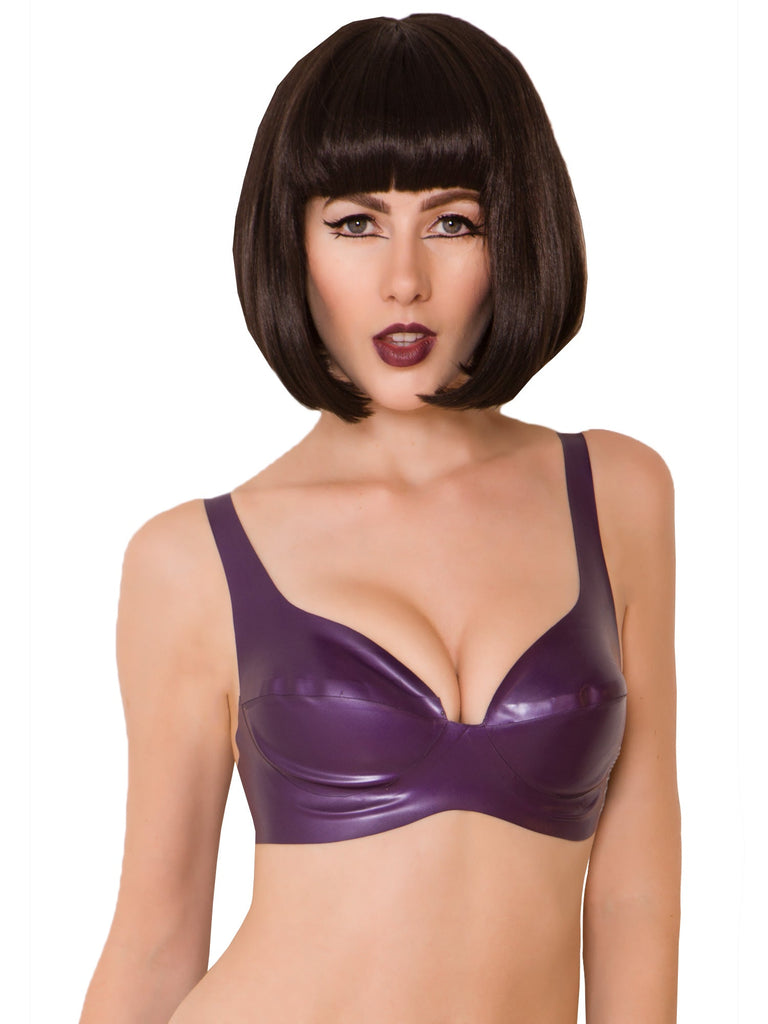 Skin Two UK Latex Busty Bra in Purple Bra