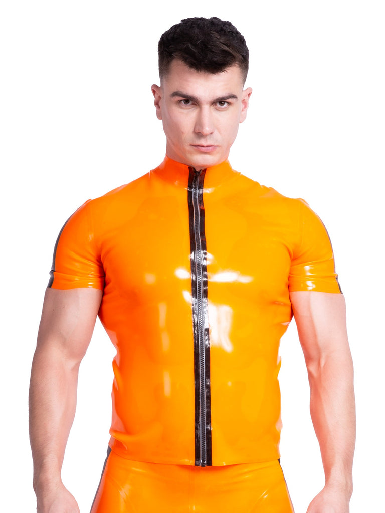 Blazing Orange Racing Stripe Top