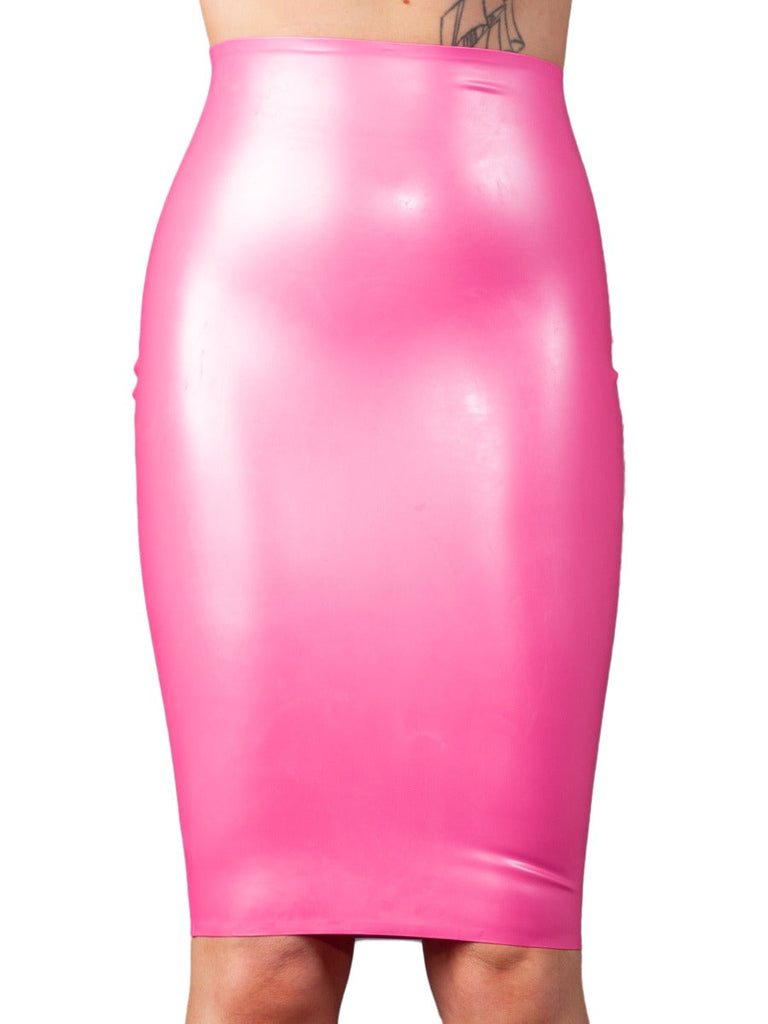 Skin Two UK Latex Pencil Skirt in Fuchsia Skirt