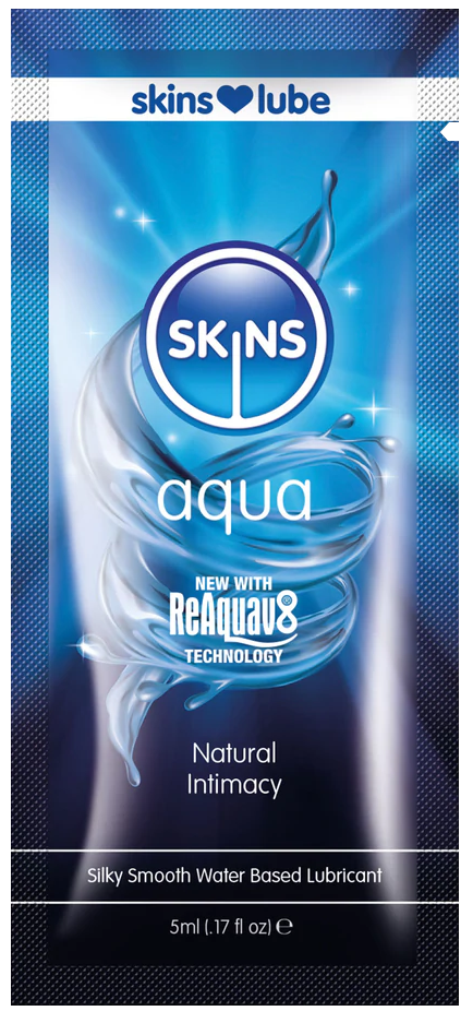 Skin Two UK Skins Aqua Water Based Lubricant - 5ml Foil Lubes & Oils