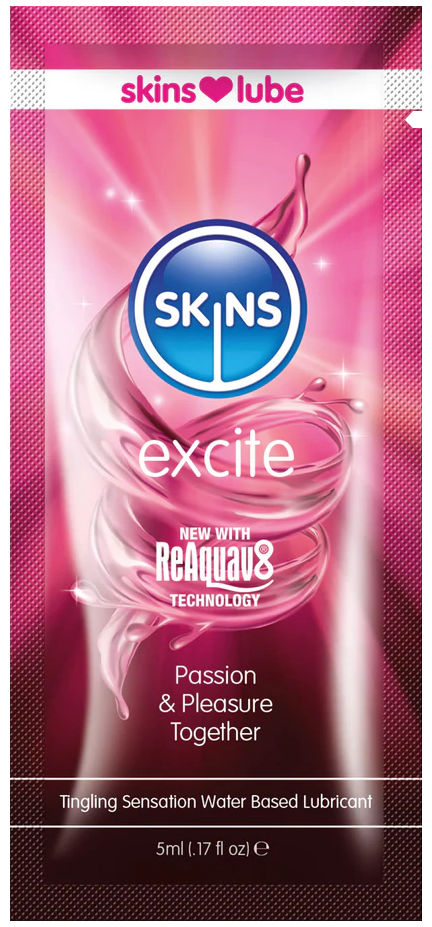 Skin Two UK Skins Excite Tingling Water Based Lubricant - 5ml Foil Lubes & Oils