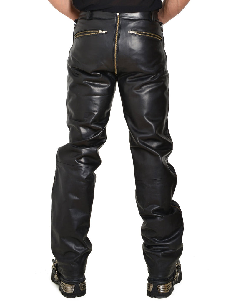 Skin Two UK Blitz Leather Jeans with Two-Way Zip Trousers