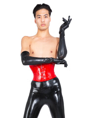 Red Gaga Under Bust PVC Cage Corset