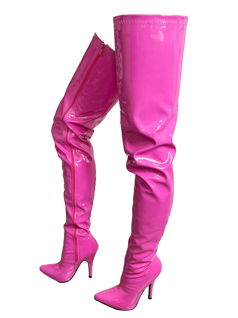 Hot Pink Thigh High Boots