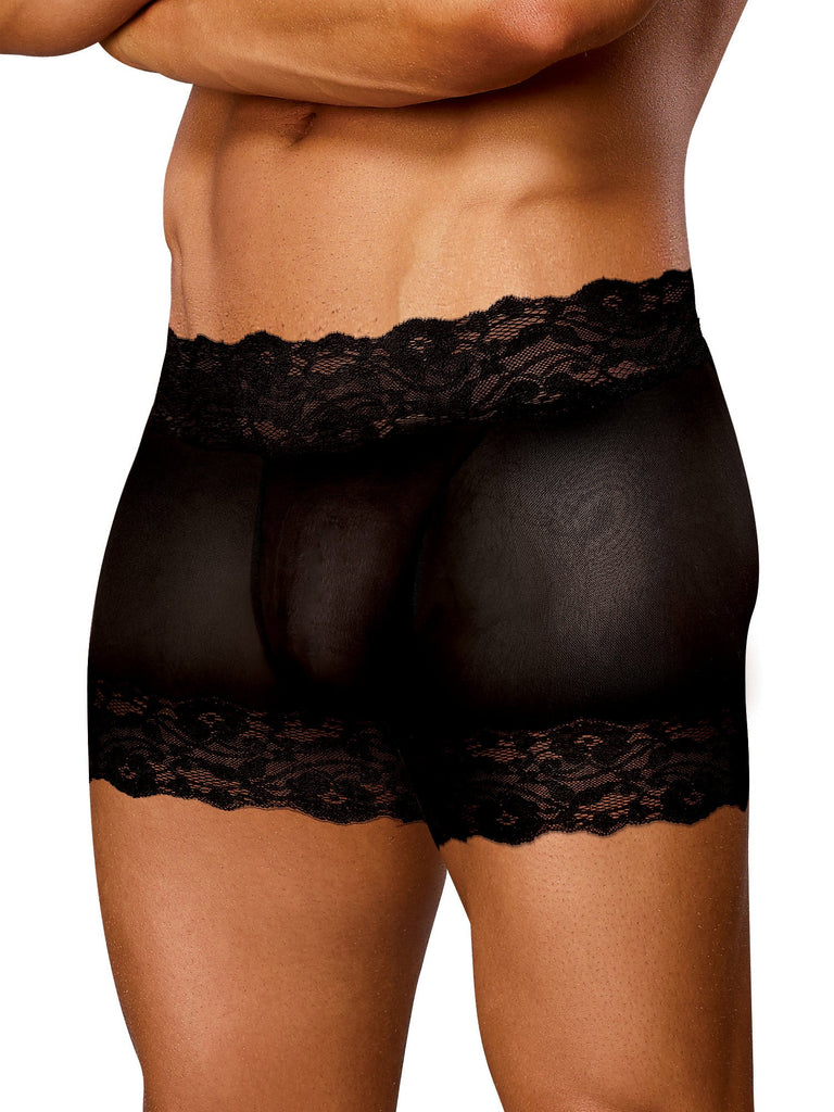 Skin Two UK Lace Split Shorts With Peek-A-Boo Panel Black Briefs