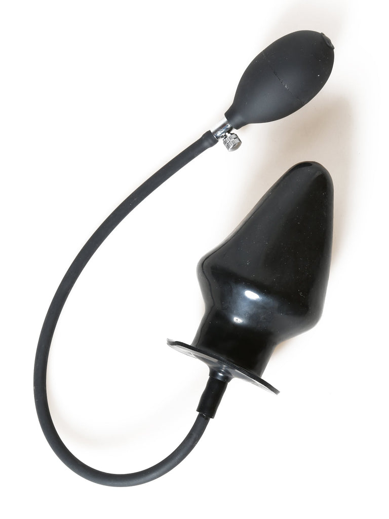 Skin Two UK Large Black Moulded Latex Inflatable Butt Plug Anal Toy