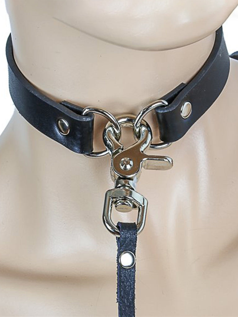 Skin Two UK Leather Collar with Leash Collar
