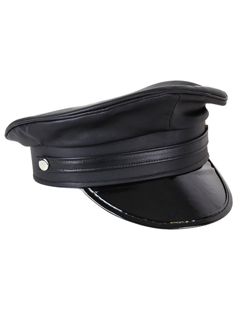 Skin Two UK Leather Strap Police Hat - One Size Headwear