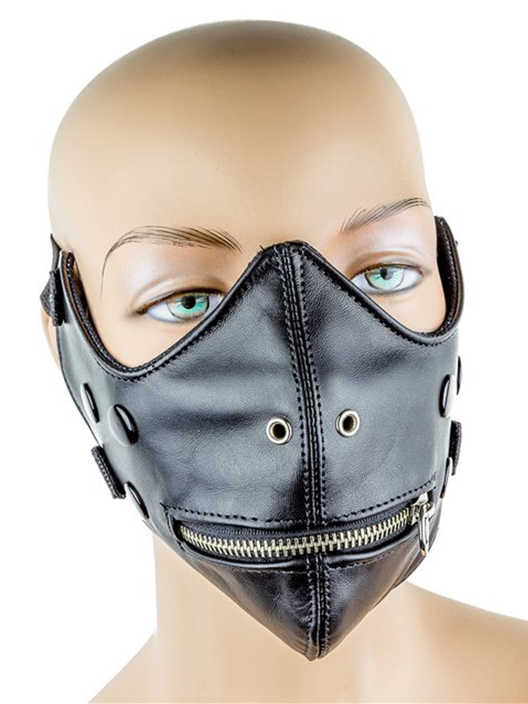 Skin Two UK Leather Zipper Mask - One Size Mask