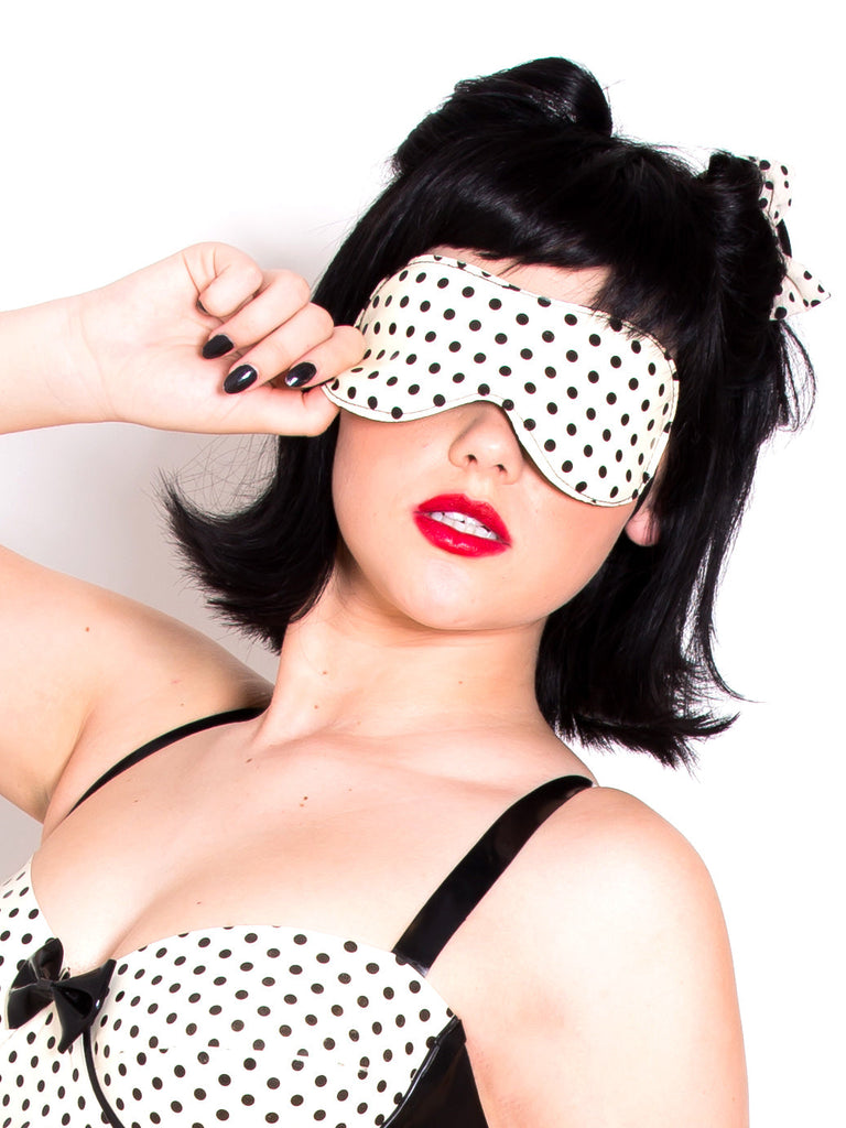 SkinTwo.com Rubber Polka Dot Blindfold - Clearance Clearance
