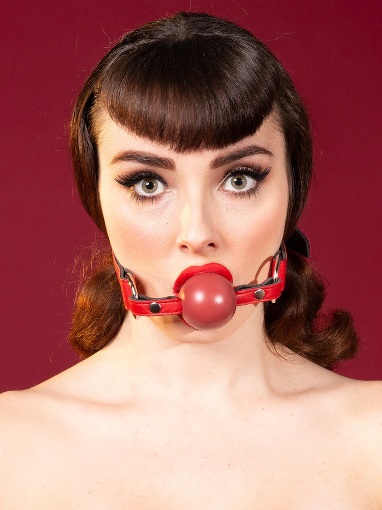 Skin Two UK Red Leather Ball Gag Gag