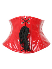 PVC Waspie Underbust Corset in Red and Black - CS-201