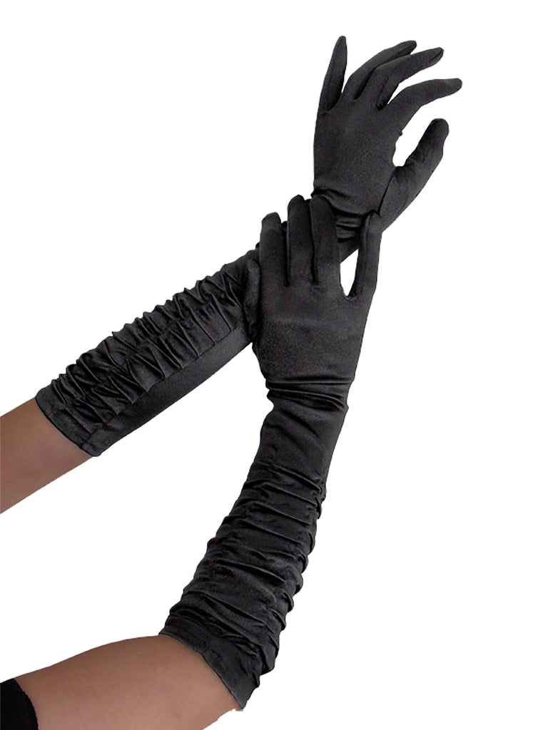 Skin Two UK Satin Ruffle Elbow Gloves - One Size Gloves
