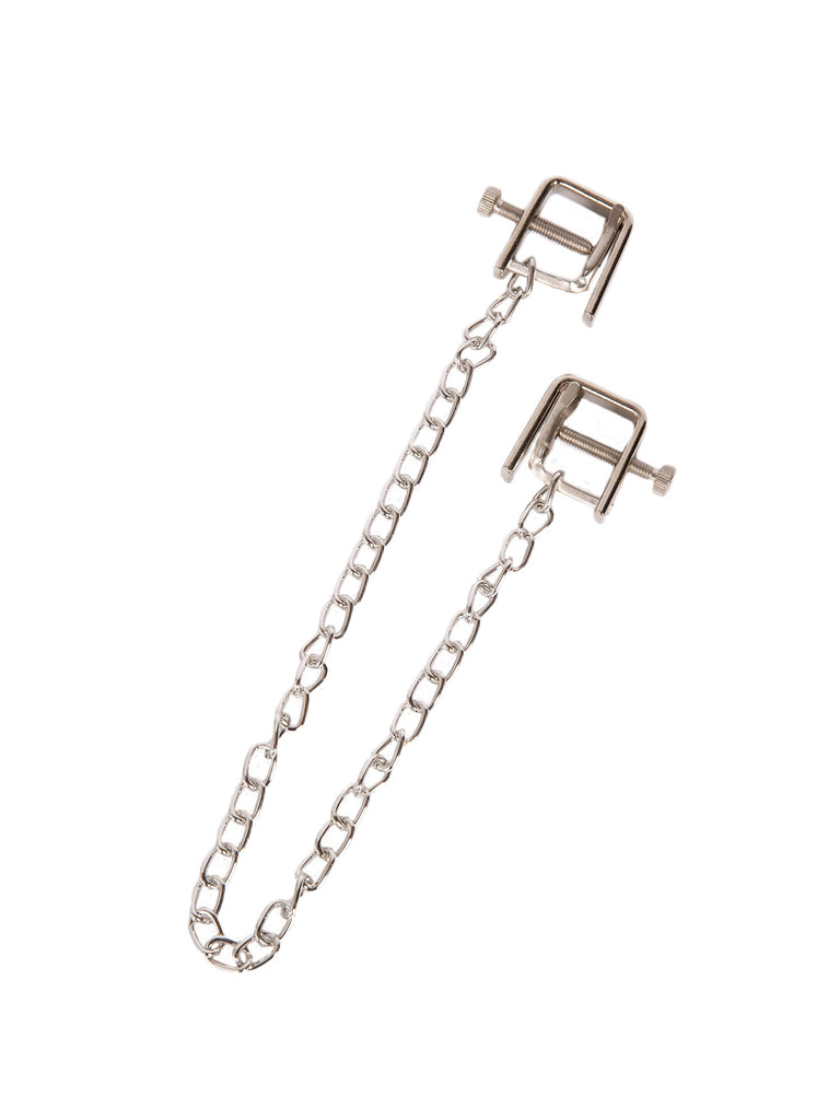 Skin Two UK Screw Thred Nipple Clamps With Chain Nipple Clamp