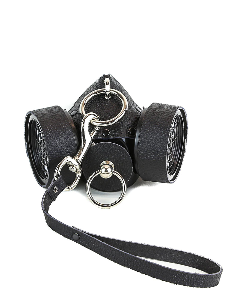 Black O Ring Cyber Mask With Leash