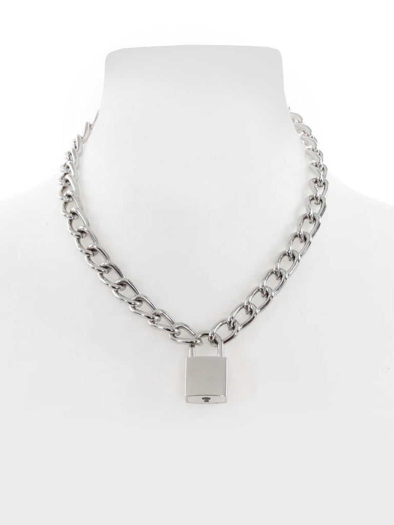 Lockable Chain Collar With Square Padlock