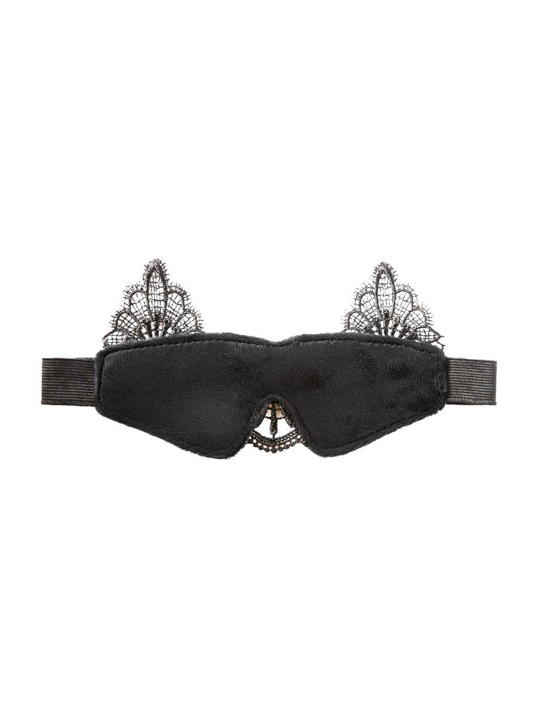 Skin Two UK Velvet Blindfold with Black Lace - One Size Blindfolds