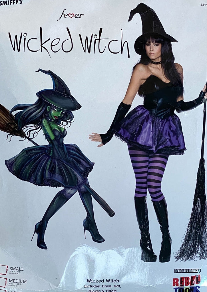 Skin Two UK Size 16-18 Wicked Witch Costume Fits Uk Size 16-18 Clearance