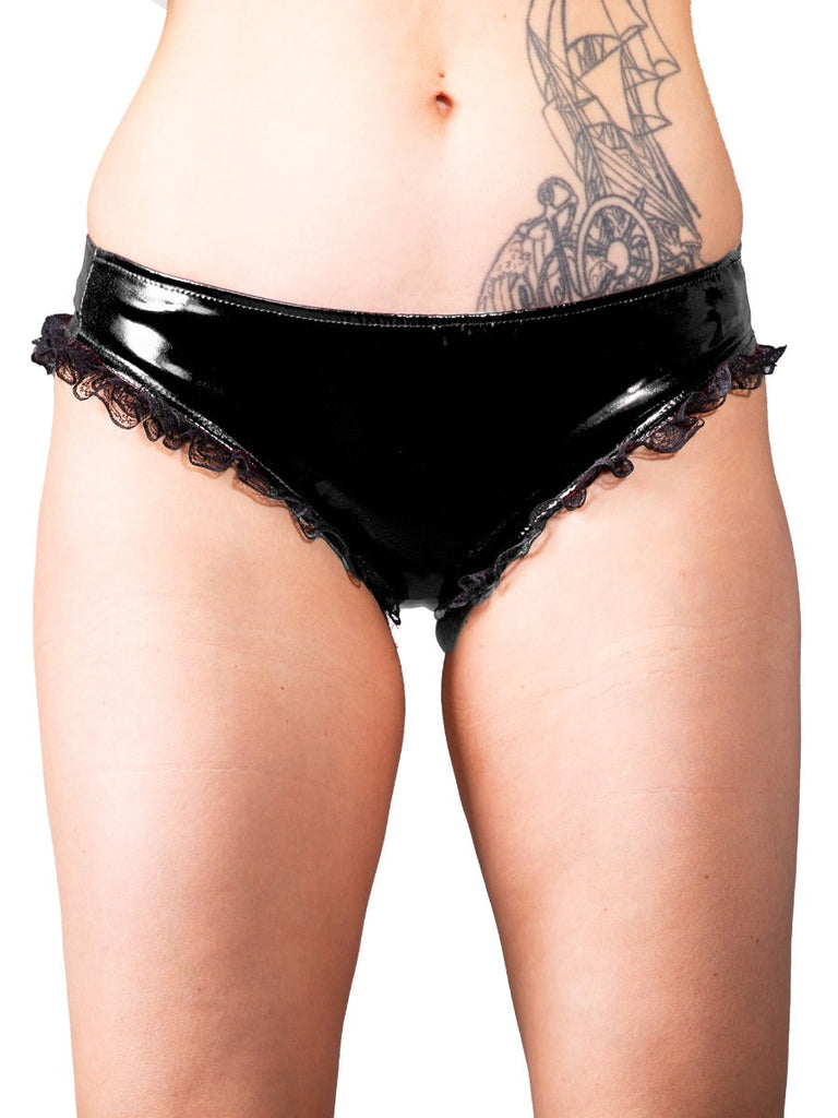 Skin Two UK Sugar Candy PVC Knixs Black Knickers