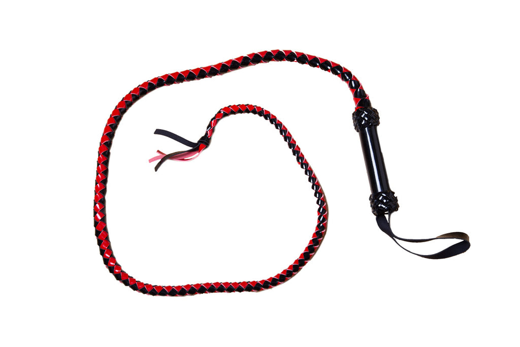 Skin Two UK PVC Bull Whip Black - Red Whip