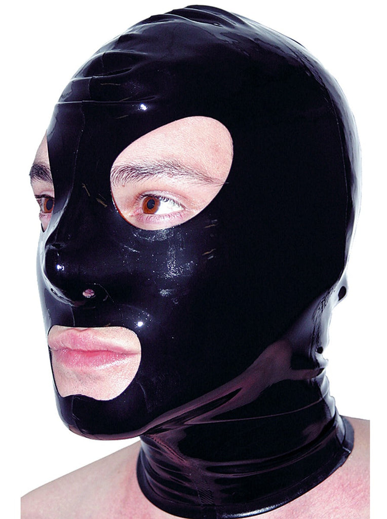 SkinTwo.com Size L-XL Black rubber hood with eyed, nose mouth hole Size L-XL Clearance