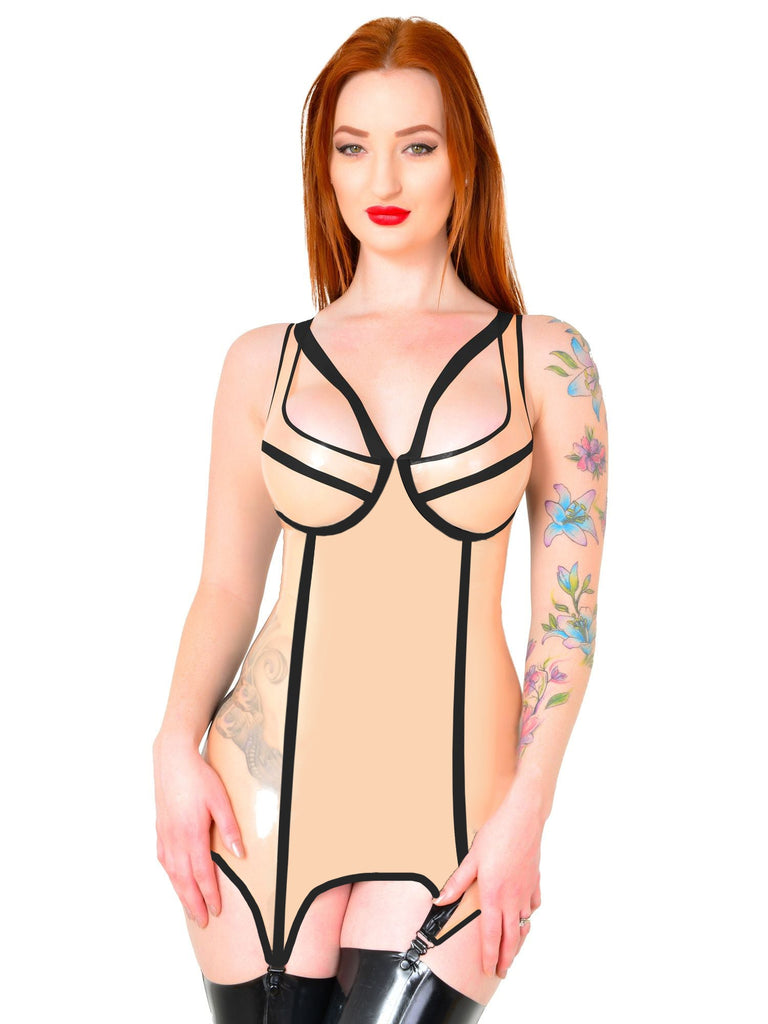 Skin Two UK Idol Latex Corselette Flesh Clearance